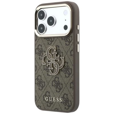 2. Guess 4G & Big Resin Logo Case for iPhone 17 Pro / 18 Pro - Brown