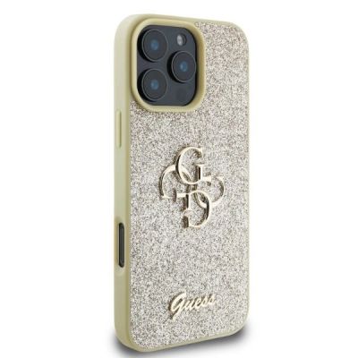 2. Guess Fixed Glitter Big 4G case for iPhone 16 Pro Max - gold