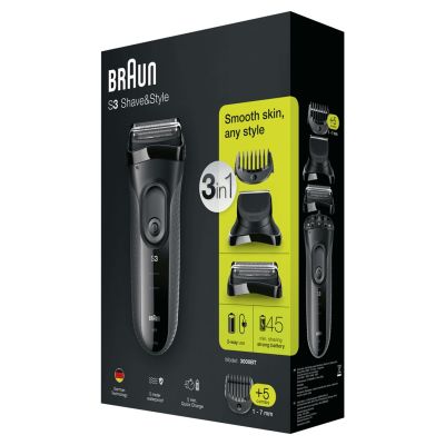 6. Braun 3000BT Battery 5 7mm Wet & Dry Black, Gray