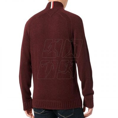 3. Tommy Hilfiger Multi Htr Lambswool Zip Mock Sweater M MW0MW27759