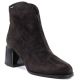 6. Women's leather ankle boots with high heels, chocolate, Vinceza 91178