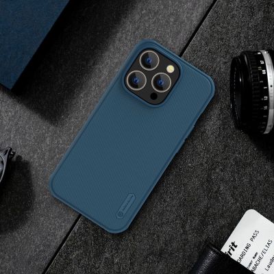 14. Nillkin Super Frosted Shield Pro case for iPhone 14 Pro Max back cover blue