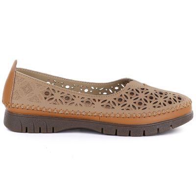 2. Women's leather openwork brown shoes Sergio Leone SP006