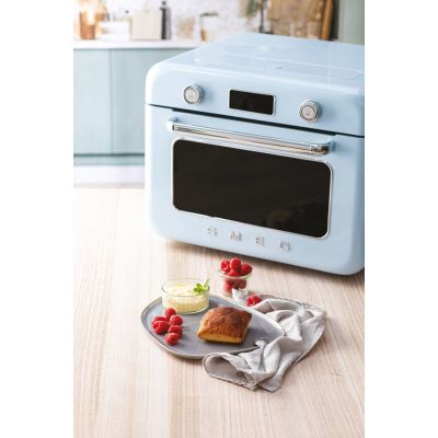 23. Smeg COF01PBEU Small Blue Steam Oven Buttons, Rotary