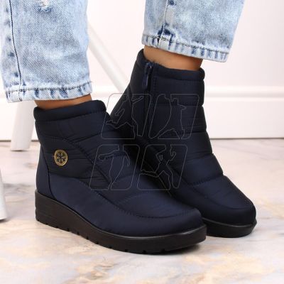 8. News W EVE437B wedge snow boots, navy blue