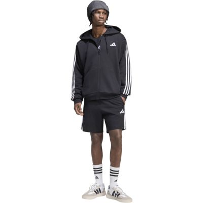 6. Men's adidas Essentials 3-Stripes Fleece Full-Zip Hoodie Black KY6559
