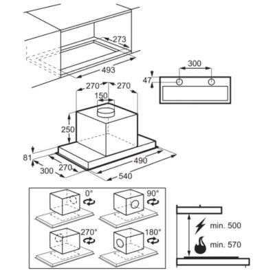 3. Under-cabinet hood, built-in insert ELECTROLUX LFG716X