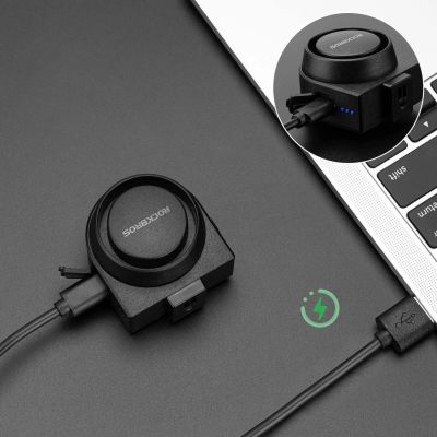 3. Rockbros A2 Bicycle Bell with 115 dB Alarm and USB-C Remote Control - Black