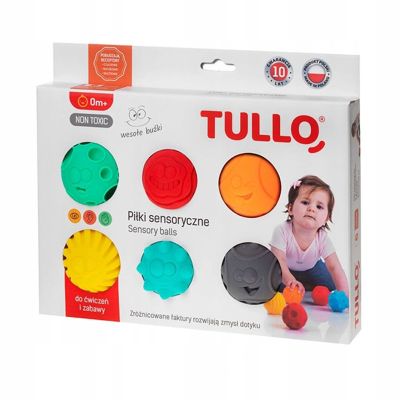 3. Sensory balls smiley faces 6 pcs AM Tullo colorful 462