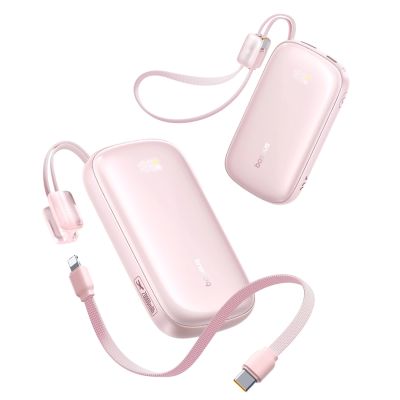 2. Baseus EnerFill FC21 Qpow 3 Ultra 20000mAh 22.5W Powerbank with Display and Cable Included - Pink