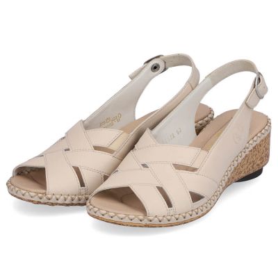 25. Rieker W RKR682 comfortable leather sandals beige