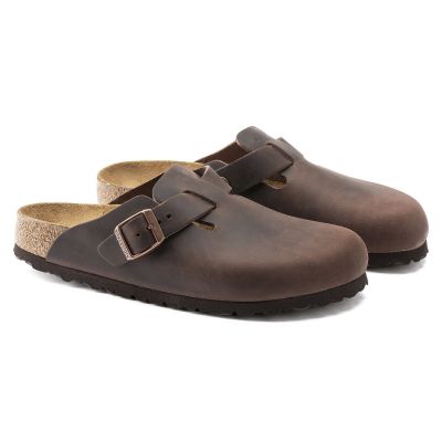 5. Birkenstock Boston Habana Oiled Leather Regular Wide Women's/Men's Clogs (0860131)
