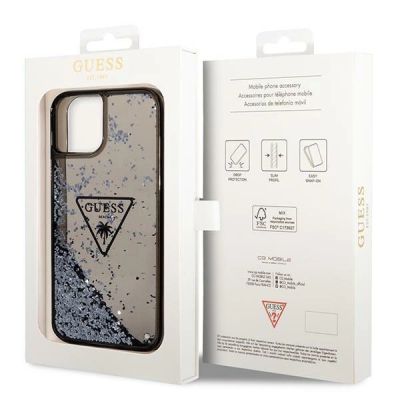 8. Guess GUHCP14SLFCTPK iPhone 14 6.1" black/black hardcase Liquid Glitter Palm Collection