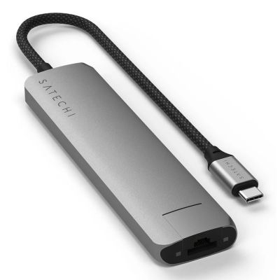 6. Satechi 7-in-1 USB-C Slim Multiport Adapter with Ethernet - Space Gray