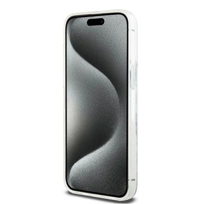 5. DKNY Liquid Glitter Multilogo case for iPhone 15 Pro Max - white