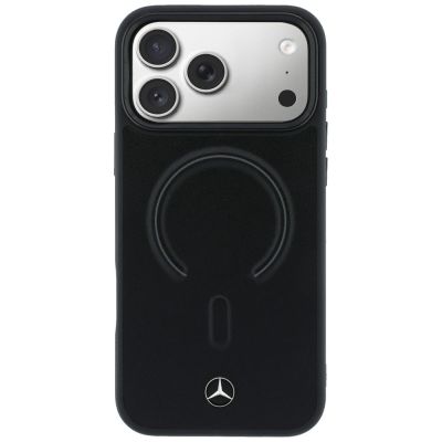 3. Mercedes Leather 3D MagSafe Case for iPhone 17 Pro Max - Black