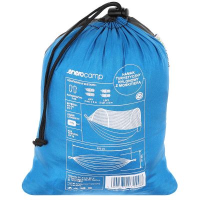 21. TOURIST HAMMOCK FOR 2 PEOPLE 270X140CM WITH MOSQUITO NET BLUE