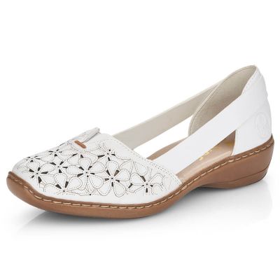 10. Rieker W RKR442B openwork leather shoes white