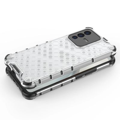 12. Honeycomb case armored cover with a gel frame for Vivo V23 5G transparent