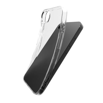 4. Puro 0.3 Nude Silicone Case for iPhone 16e/17e - Transparent