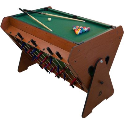 9. 3-in-1 ROTARY GAME TABLE, BILLIARDS, TABLE FOOTBALL, AIR HOOK-UP 121x89x84.5CM
