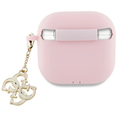 2. Guess AirPods 4 cover Silicone 4G Charm case - pink