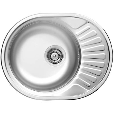 Single-bowl steel sink with drainer ZEU 011C