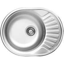 Single-bowl steel sink with drainer ZEU 011C