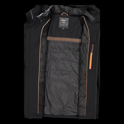 7. CMP men's winter sports jacket with hood, insulated, black (34K0167/U901)