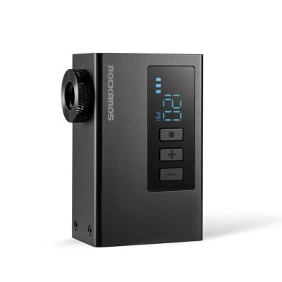 Rockbros mini electric pump with pressure gauge black