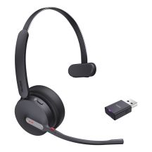 Yealink WH64 Hybrid Mono Teams Headset Wireless Headband Office/Call Center Micro-USB Bluetooth Black
