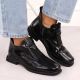 18. Women’s black crocodile-effect patent leather ankle boots with decorative detail, Filippo DBT6425