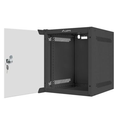 5. Lanberg WF10-2306-10B Single Section Cabinet (6U; 329mm / 280mm / 310mm; Wall Mounted; Glass; 10"; Black)