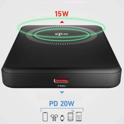 3. SBS Mag Power Qi2 5000 mAh Powerbank Compatible with MagSafe - Black