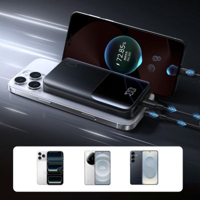 9. Joyroom JR-QP191 Star Series Mini 10000mAh 22.5W Powerbank with Digital Display - Black