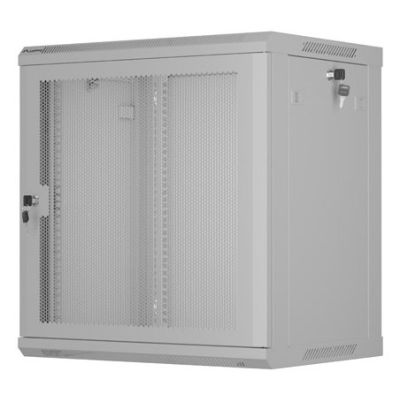 9. Lanberg 19" 12U 600X450 gray wall-mounted RACK installation cabinet with perforated doors (flat pack)