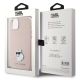 8. Karl Lagerfeld Silicone Choupette Metal Pin Case for iPhone 15 Plus / 14 Plus - Pink