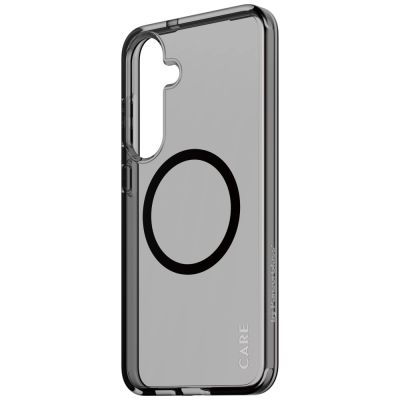 3. CARE by PanzerGlass Flagship Urban Combat Black QI Case for Samsung Galaxy S25+ - Semi-transparent Smoke