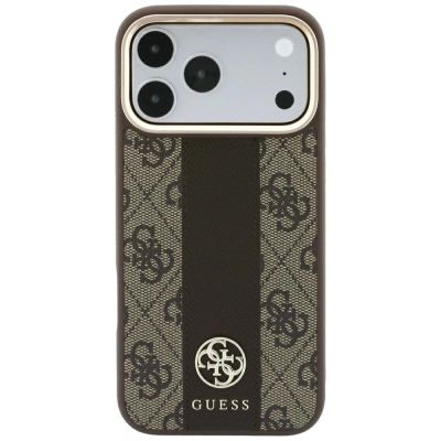 3. Guess 4G with Stripe Round and Classic Logos MagSafe Case for iPhone 17 Pro Max / 18 Pro Max - Brown