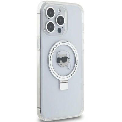5. Karl Lagerfeld KLHMP15XHMRSKHH iPhone 15 Pro Max 6.7" white/white hardcase Ring Stand Karl Head MagSafe