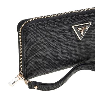 4. GUESS WOMEN'S WALLET BLACK WITH TRIANGULAR LOGO LAUREL II
