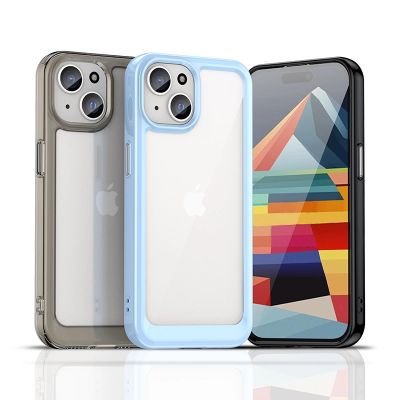 4. iPhone 15 Plus Outer Space reinforced case with flexible frame - transparent