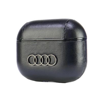 2. Audi Leather Big Logo Case for AirPods 3 - Black