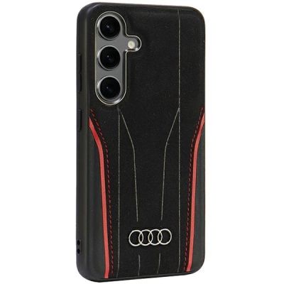 3. Audi Genuine Leather MagSafe S24 S921 black-red hardcase AU-TPUPCS24-R8/D3-RD