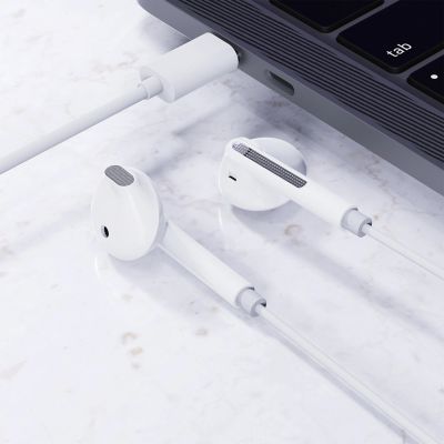 7. Acefast L13 In-Ear Wired Headphones with USB-C Microphone - White