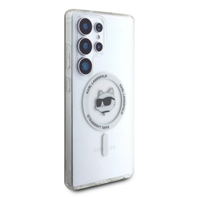 4. Case Karl Lagerfeld Button Choupette Head Printed Logo MagSafe Samsung Galaxy S25 Ultra white