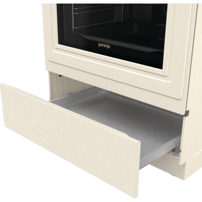 7. GORENJE GECS6B70CLI Retro electric cooker 60 cm | ExtraSteam | AirFry | FrozenBake | cream
