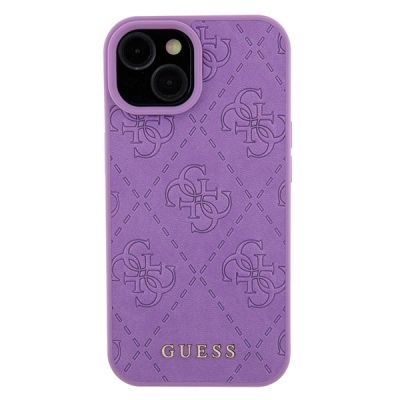 3. Guess GUHCP15SP4EPMU iPhone 15 6.1" purple/light purple hardcase Leather 4G Stamped