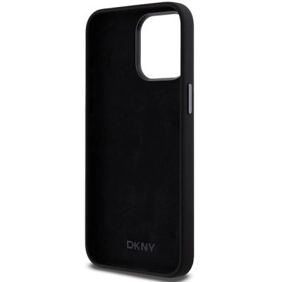 7. DKNY Liquid Silicone Metal Logo iPhone 15 Pro Case - Black