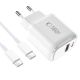 3. Tech-Protect NCA30 PD 30W QC3.0 USB-A / USB-C Wall Charger + USB-C / USB-C Cable 100cm - White